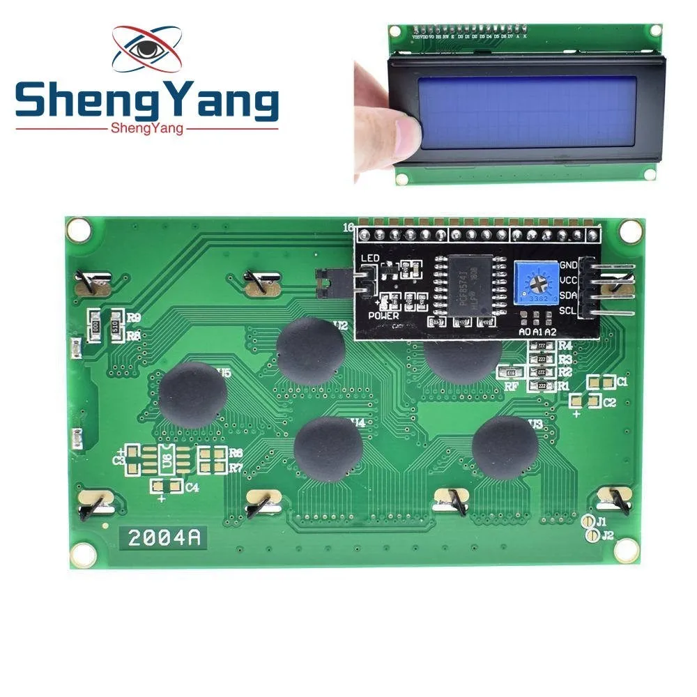 

LCD2004+I2C 2004 20x4 2004A Blue/Green screen HD44780 Character LCD /w IIC/I2C Serial Interface Adapter Module for arduino