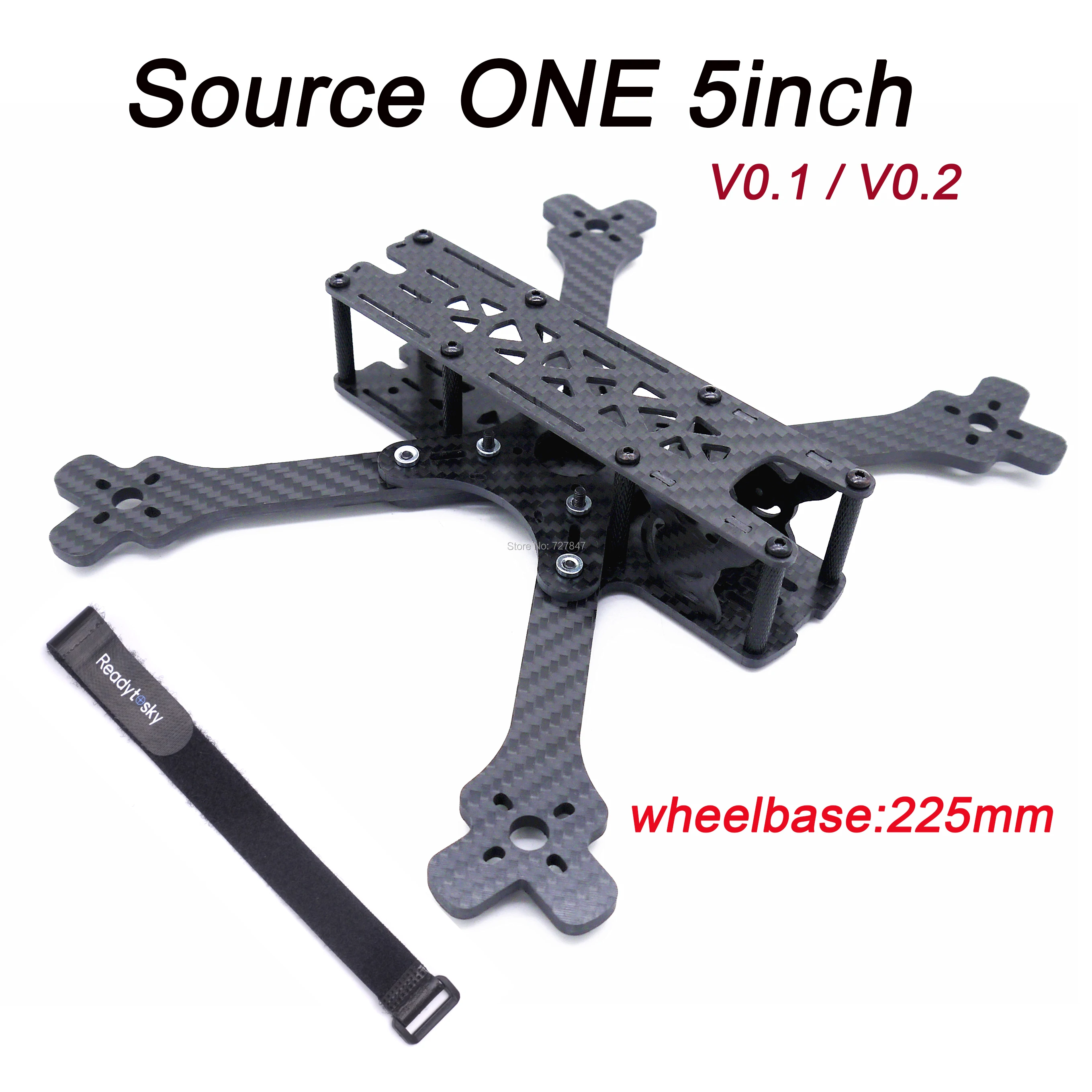 

Source ONE V0.1 / V0.2 5inch 225mm with 4mm Arm carbon Fiber frame Quadcopter for Rooster 230 Johnny 220 FPV Racing Drone