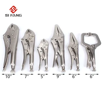 

6pcs Set Lock Grip Clamp Locking Pliers Welding Tools Pliers Gourd Mouth Pliers Locking Tab Pliers Multifunction