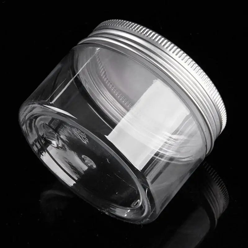 Transparent Storage Bottle Round Liquid Jar Aluminum Cover Plastic Lip Handmade Supplies Bottling Box Household Organizer Decor