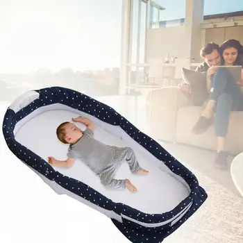 

Portable Crib Removable And Washable Crib Travel Bed For Children Infant Baby Safety Isolation Bed With Sound And Light
