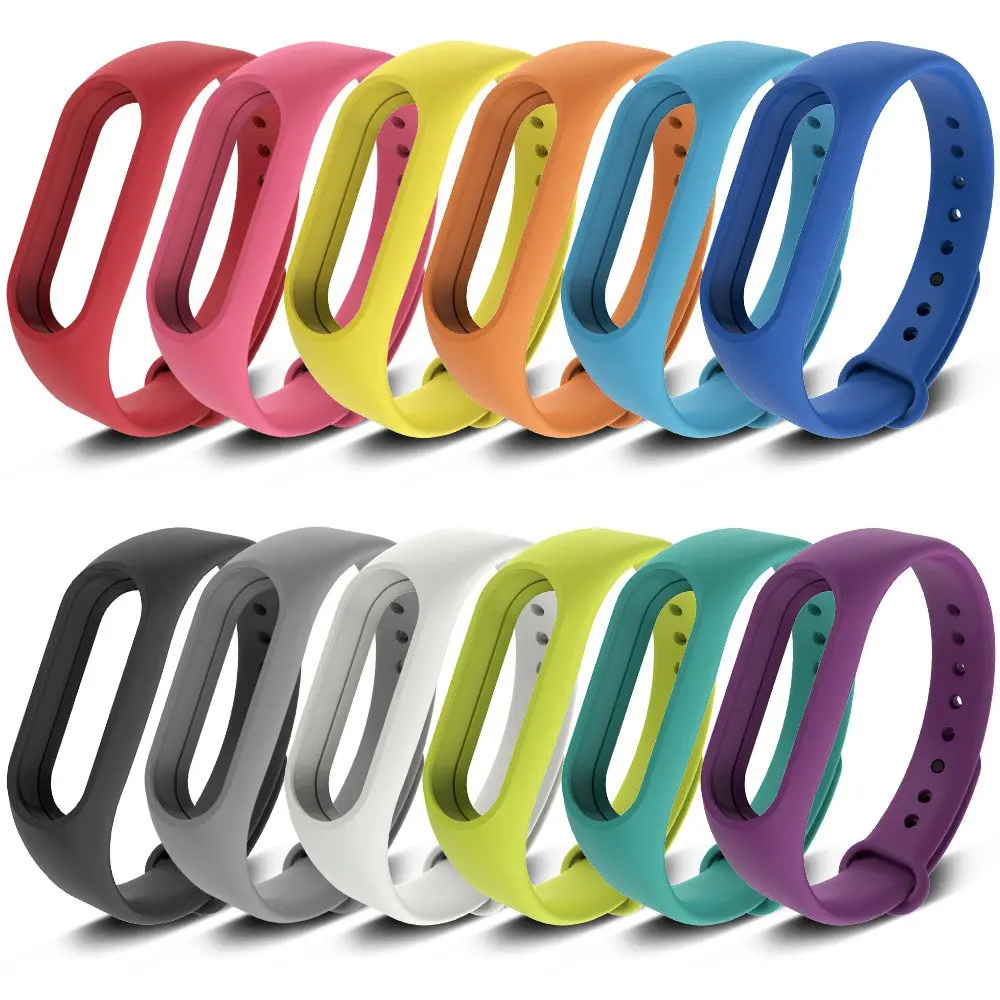 

For Xiaomi Mi Band Replacement Strap Soft Silicone Wristband Fashion Sport Bracelet Band for Mi band 2 M2 Smart Band Color Strap