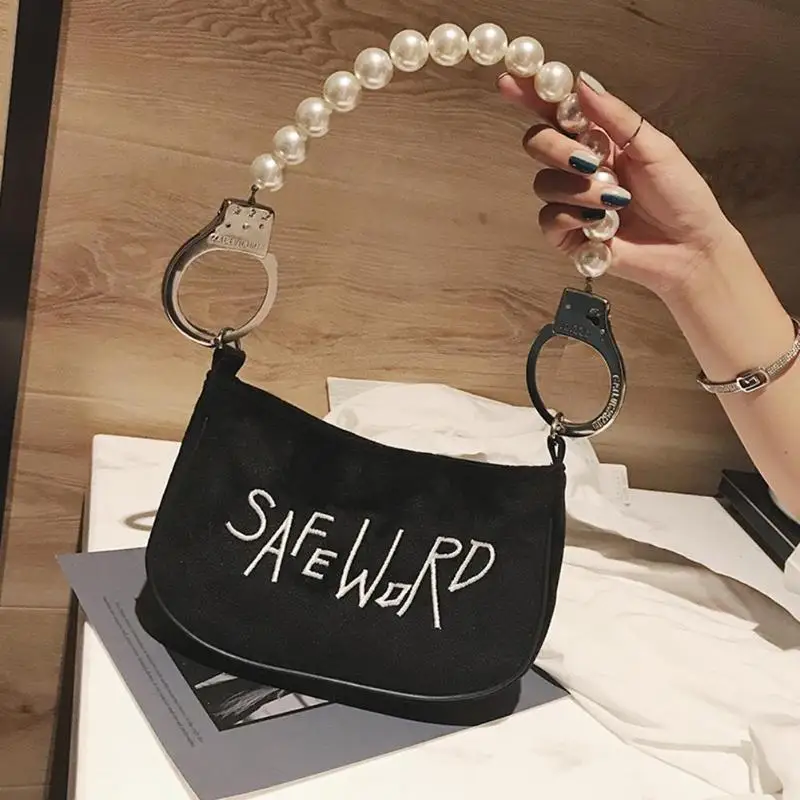 

2019 New Elegant Shoulder Bags Women's Totes Women Fleece Messenger Bags Pearls Casual Mini Crossbody Bags Handhags Clutch