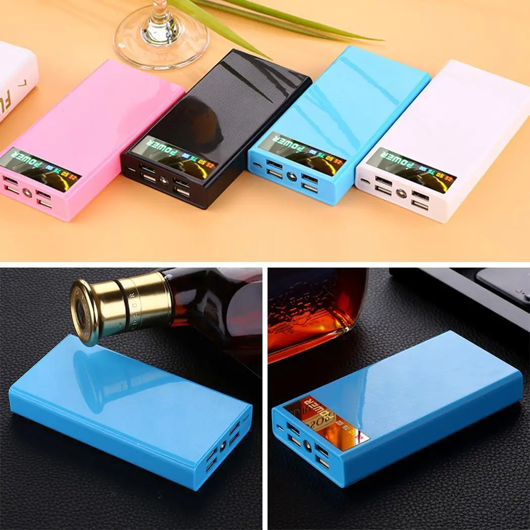 Universal 2A 4USB Power Bank Case 6x18650 Battery Charger Charging Power Supply Housing Cover DIY eals XR649