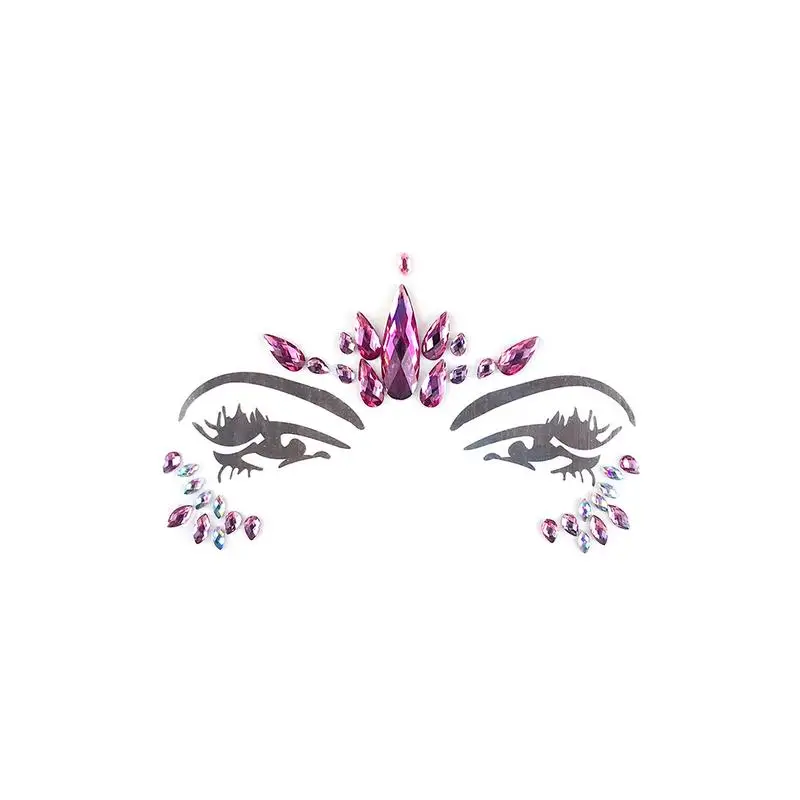 

Music Festival Face Diamond Sticker Eco-Friendly Resin Crystal Rhinestone Face Sticker Holiday Party Dance Eyebrows Face Adhesiv