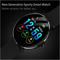 Цвет Экран Touch тоньше умный Браслет IP68 Водонепроницаемый интерактивные музыкальные часы сердечного ритма трекер Фитнес браслет Для женщин