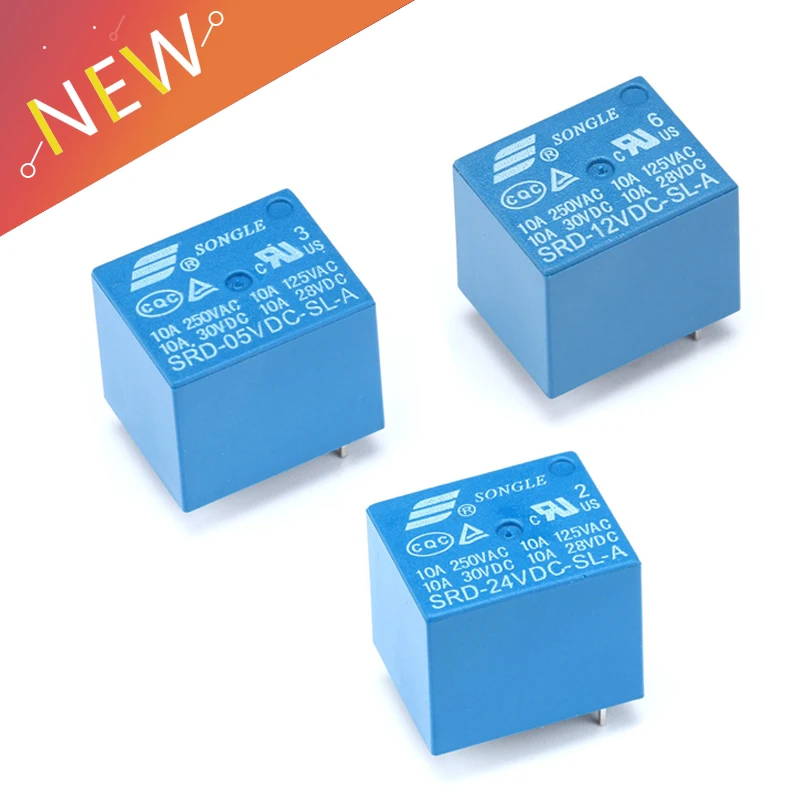 Реле SRD 05VDC SL A 5V 10A 250VAC 4PIN T73 RD 24VDC 12VDC 24V 12V реле питания 10A|Реле| |