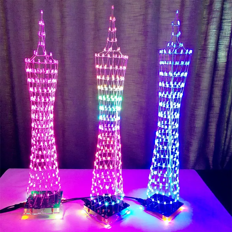 

DIY 3D LED Light Cube Kit 16x16 268 LED For Advertising Diy Electronic Kit With Remote Control Welding Auxiliary Plate