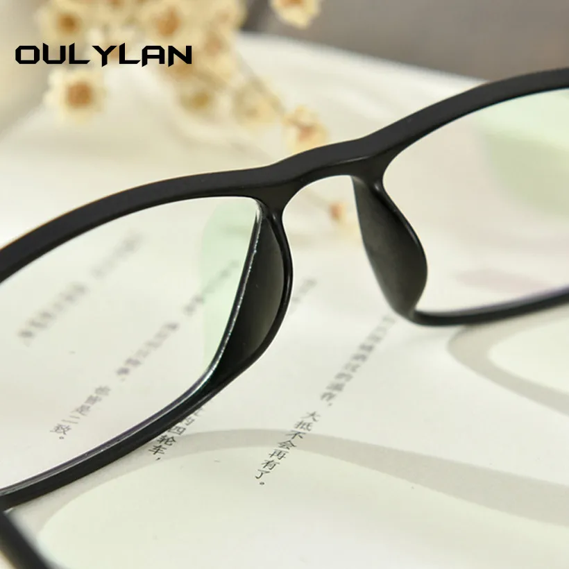 Oulylan Tr90, очки для близорукости, для женщин и мужчин, очки для близорукости, черные квадратные очки, оправа, ретро очки с градусом-1,0 4,0