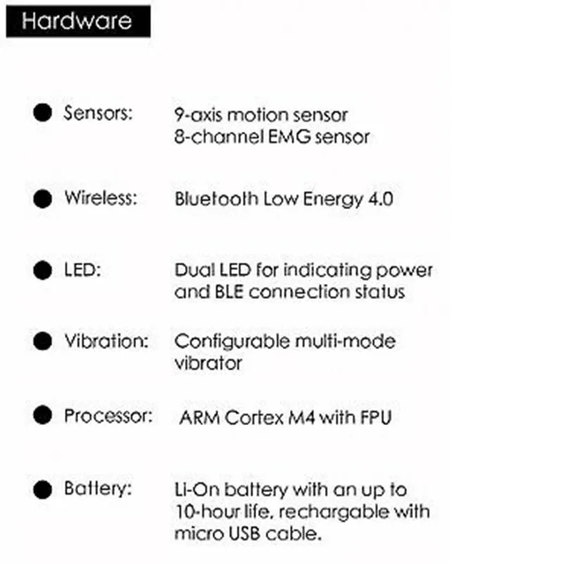 Bluetooth браслеты контроллер датчиков жестов мышечный сигнал браслет движение для