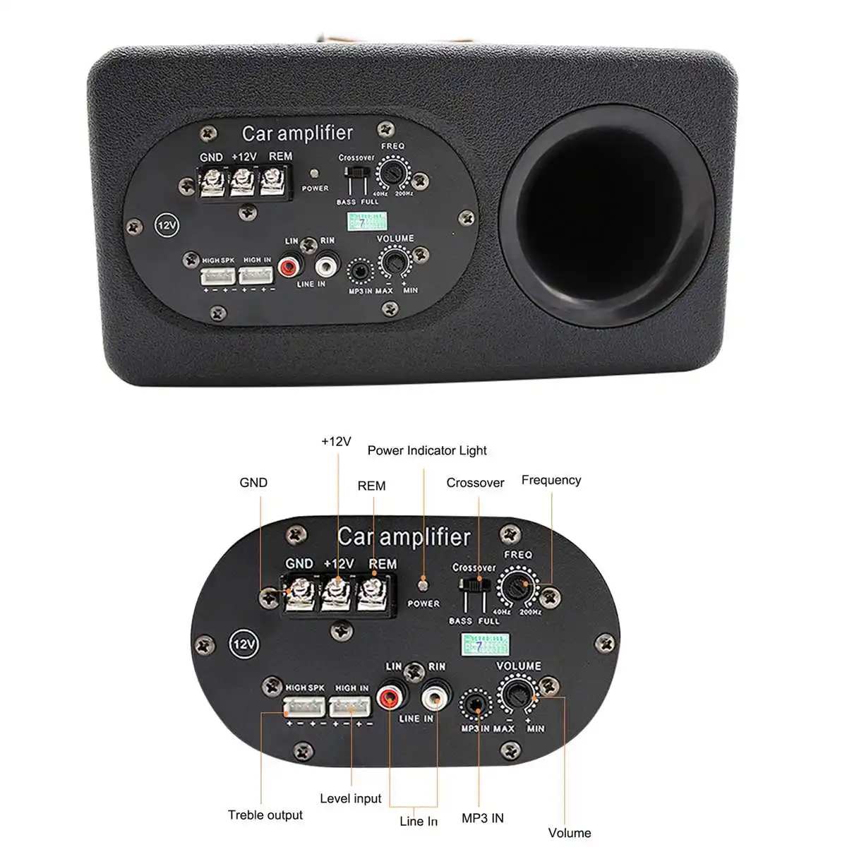 Subwoofer de coche de 6 pulgadas de 400 W Subwoofer de Audio de coche de alimentación activa altavoz de graves estéreo Amp Sub Box 12 V Coche audio del coche Subwoofer de coche de 6 pulgadas de 400 W Subwoofer de Audio de coche de alimentación activa altavoz de graves estéreo Amp Sub Box 12 V Coche audio del coche