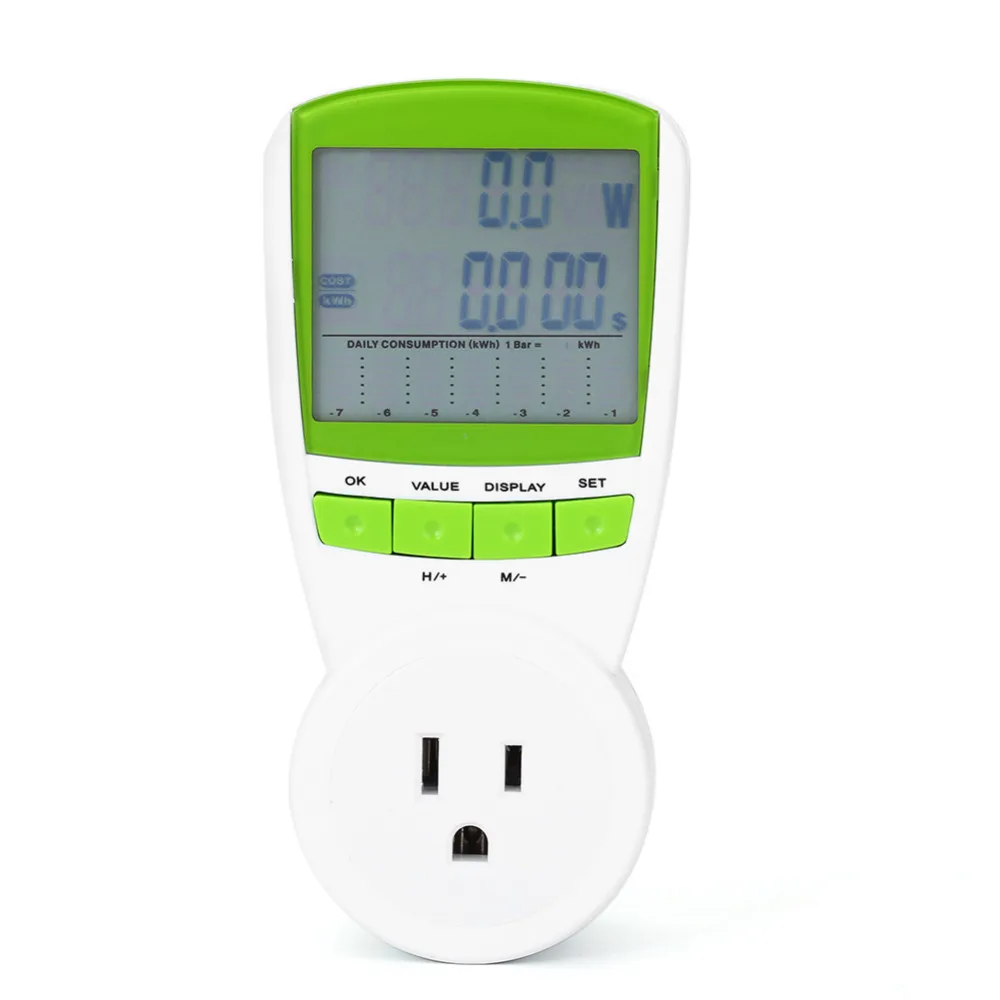 

TS-838 LCD Energy Meter Power Metering Socket Plug Smart Voltage Electric Current Tester Socket for Appliances Power EU/UK/US