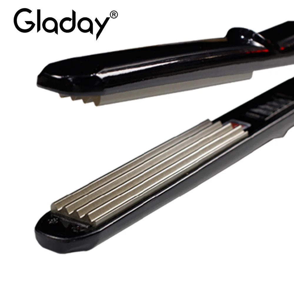 Щипцы для завивки волос Gladay 110 220 В титановые гофрированные щипцы электрические