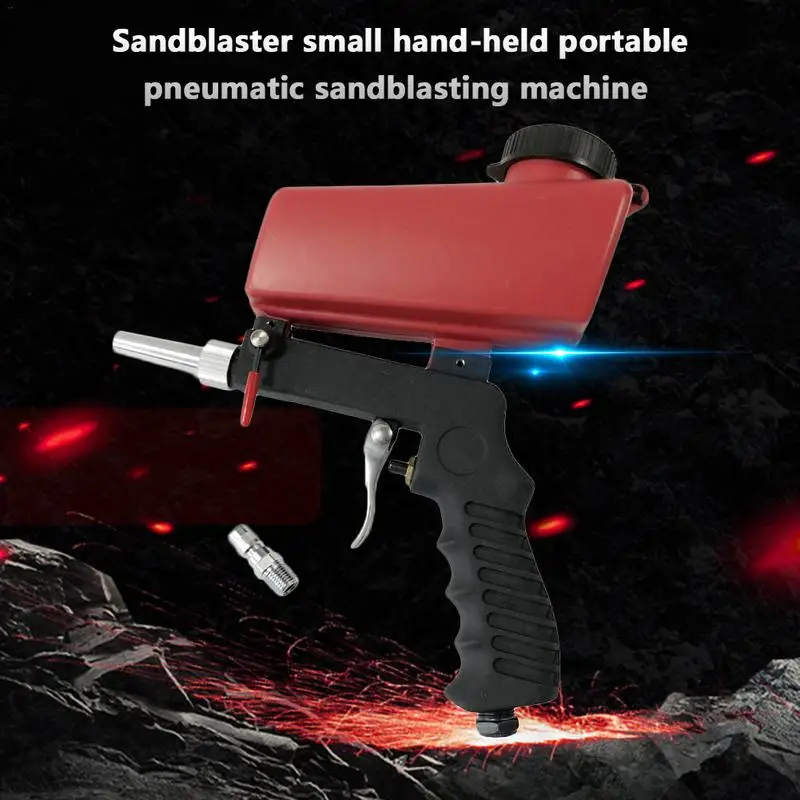 

Sandblaster Small Hand Held Portable Gravity Feed Sandblast Pneumatic Sandblasting Machine for Iron Glass Mirror Etching Steel