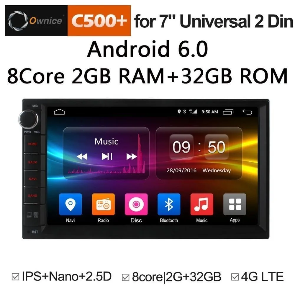 

Android 2din Universal For Nissan for VW for Toyota GPS Navi BT Radio Stereo Audio Player(No DVD) Multimedia Build-in 4G Moudule
