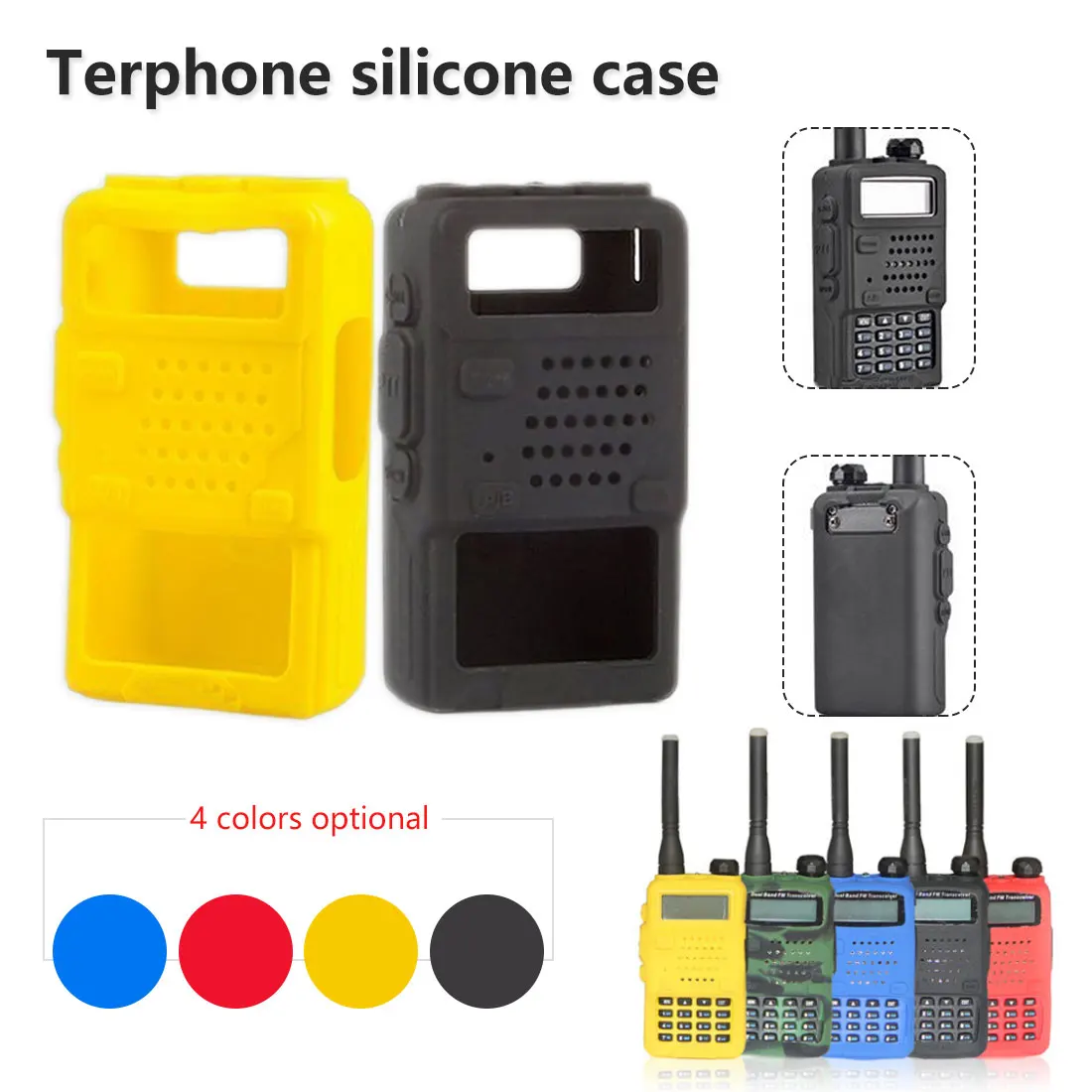 

High Quality Silicone Handheld Cover Shell Soft Case Holster UV5R 5RA 5RB 5RC 5RD TYT F8 For Baofeng Walkie Talkie