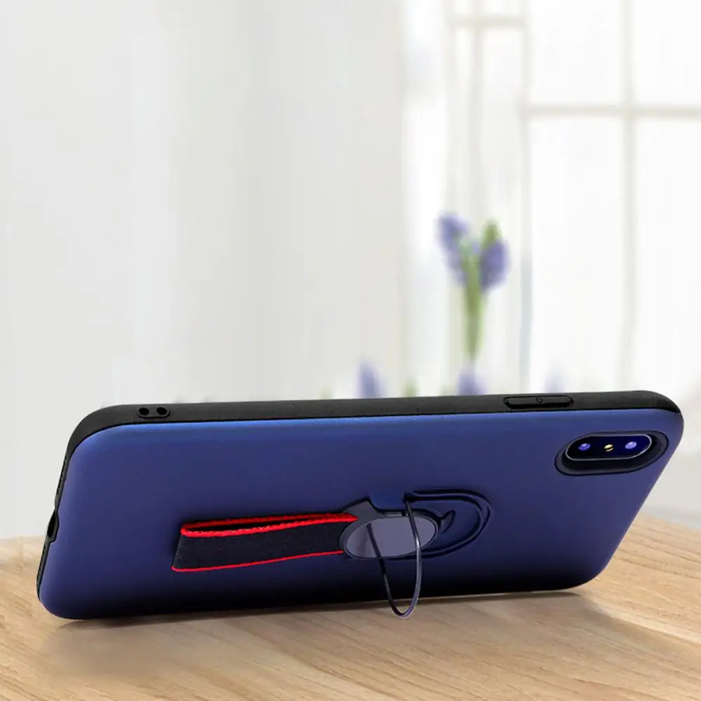 Модный уникальный чехол для телефона с кольцом на палец Роскошный PC + TPU