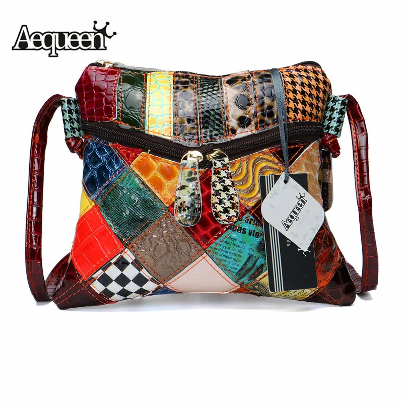 AEQUEEN Colorful Shoulder Bags For Women Messenger Bag Patchwork Small