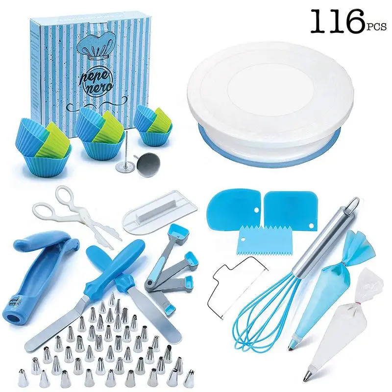

116Pcs New Nozzles Pastry Tips Set Cake Cupcake Accessories DIY Baking Tool Set Icing Piping Cake Decoration Supplies