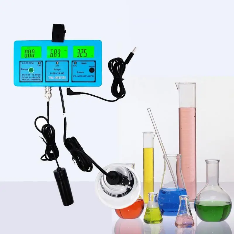 

LCD Water Quality Analysis Tester Monitor Multi-Parameter Online Water Quality Meter Test Detector for PH/Temperature/EC/CF/ TDS