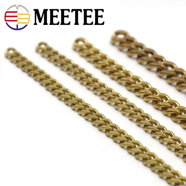 Meetee 1Meter Solid Brass Wallet Chain Men Pants Belt Decorative Chains Bag Strap Chain DIY ...