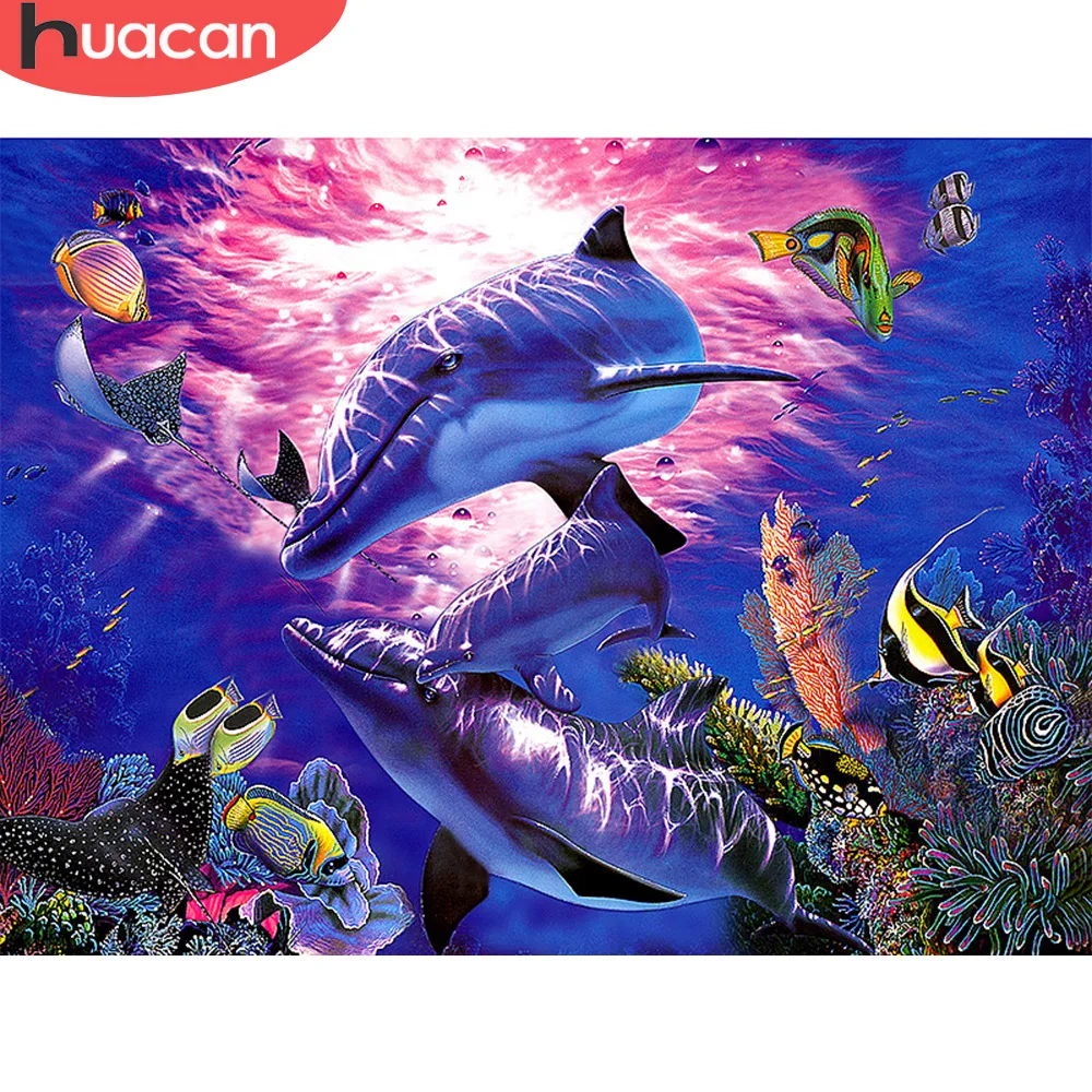 

HUACAN Diamond Painting With Square Stones Animals Rhinestones Pictures Diamond Embroidery For Children Cross Stitch Diamond Art