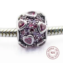 Подлинные 925 стерлингового серебра взрыв Любви Подвески с бусинами бренд браслет DIY бусины для изготовления ювелирных изделий