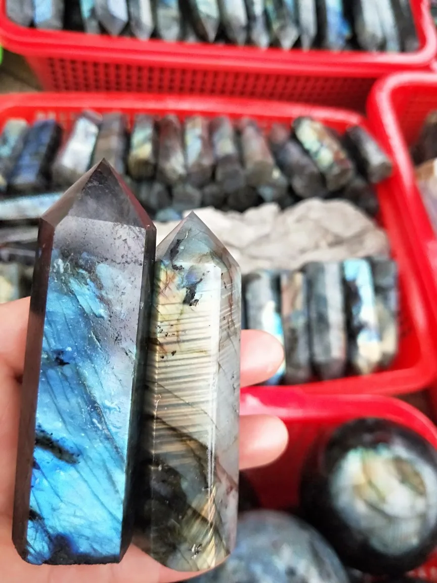 

Labradorite moonstone hexagonal pillars