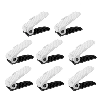 

Adjustable Shoe Storage Rack Space Saver Rack Holder (8-White)