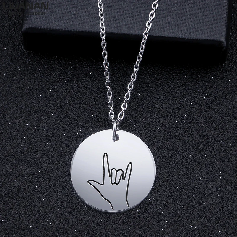 Sister Gifts Best Friend Necklaces Love You Hand Gestures Necklace Cool Gift Ideas for Daughters Fun Gifts for Awesome Ladies