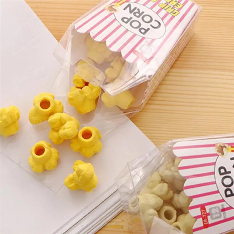 1 Box Popcorn Box Eraser Children Kids School Stationery 2019 Student Prize L5H9