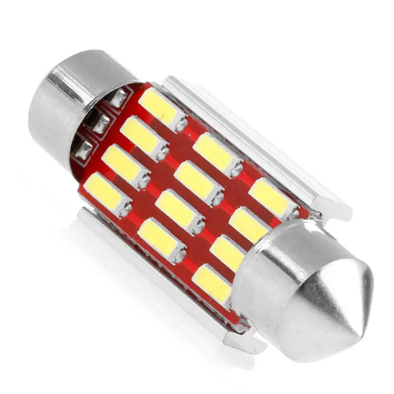 10 шт. 36 мм 12 В 3 Вт 6500K 260LM 4014 SMD белый фестон купол светодиодный светильник для