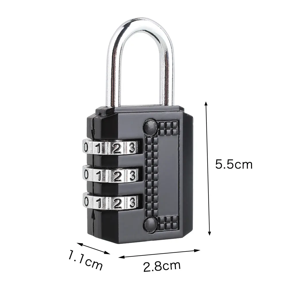 3 замок с цифровым шифром, чемодан, Комбинированный Замок для шкафа, мини-замок без ключа для путешествий, наружный замок, портативный замок безопасности