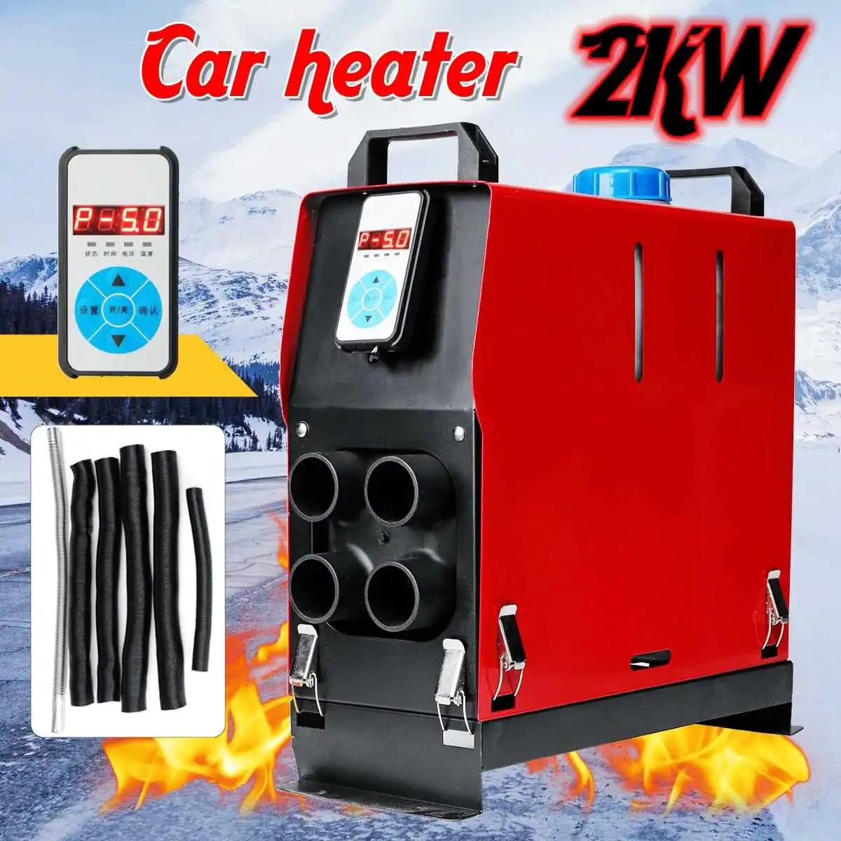 

2KW 12V Integration 4 Holes Air Diesels air parking heater 2000W Digital switch Car Heater All In One Saving Space