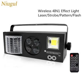 

Remote Control LED 4 in1 Effect Light LED Butterfly Lights+RG Laser+4 Eyes Patterns Light +White Strobe DMX512 KTV Club Lighting