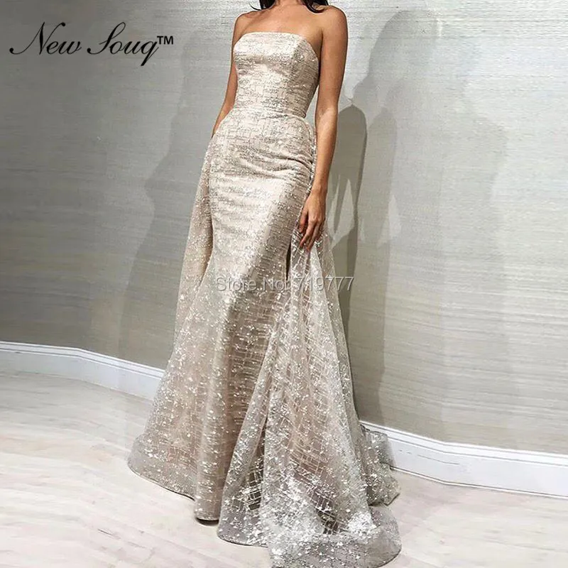 Couture Strapless Avondjurken Glanzende Stof Met Vrijstaande Rok 2019 Arabische Turkse Dubai Prom Dress Afrikaanse Partij Jassen Robe Couture Strapless Avondjurken Glanzende Stof Met Vrijstaande Rok 2019 Arabische Turkse Dubai Prom Dress Afrikaanse Partij Jassen Robe