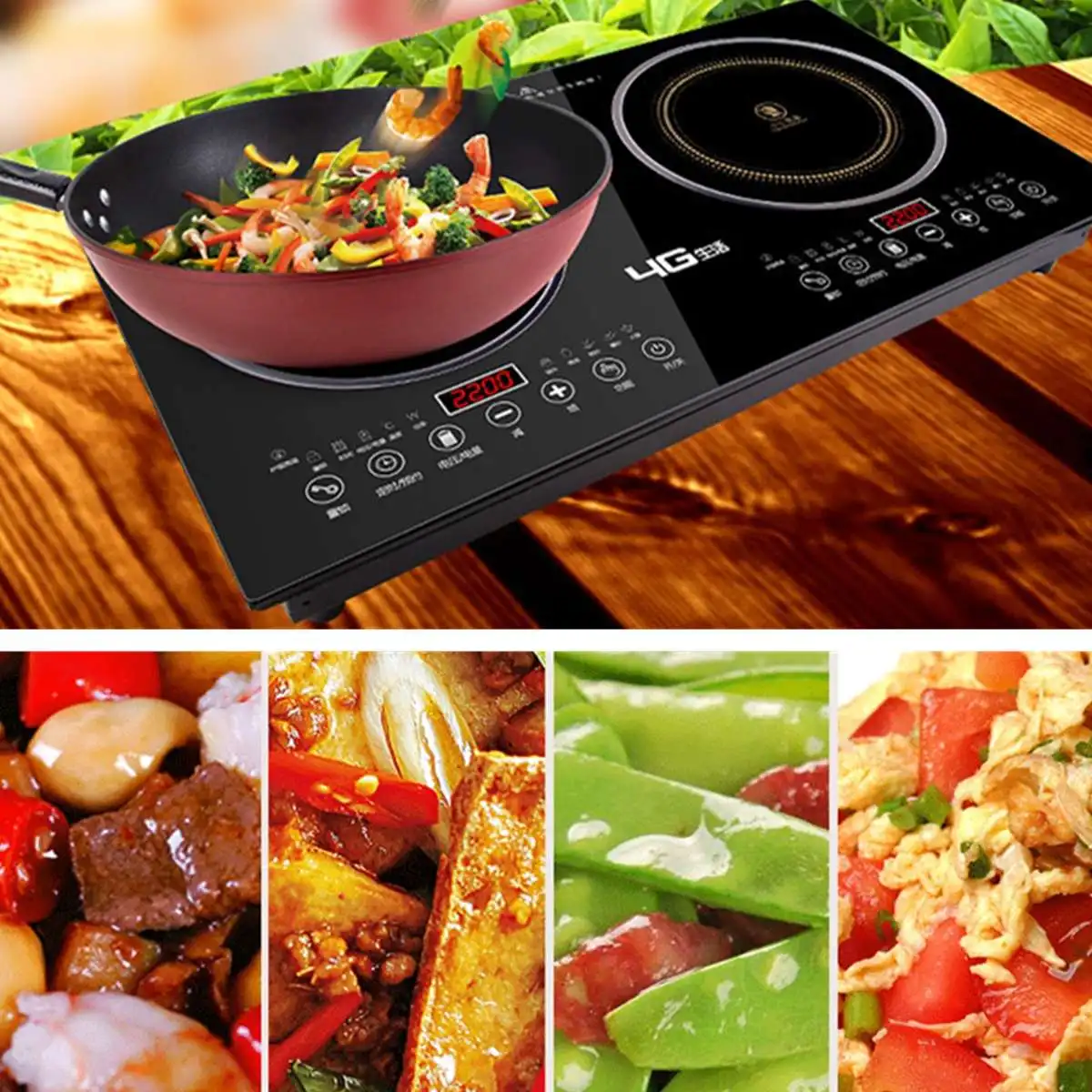 

Dual-Head Cooker 2200w*2 Double Head Hot Plate Electric Induction Cooker/Cooktop/Stove/Cookware/Hob/Ceramic Free Shipping