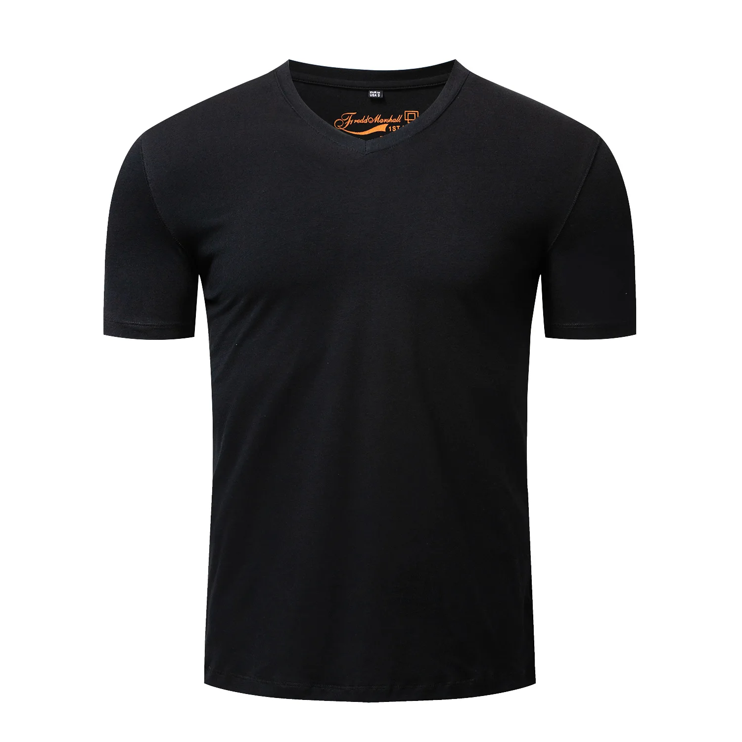 

100% Cotton High Quality Men's Tops Tees 2019 summer new v-neck short sleeve t shirt men tshirt camisetas hombre US Size
