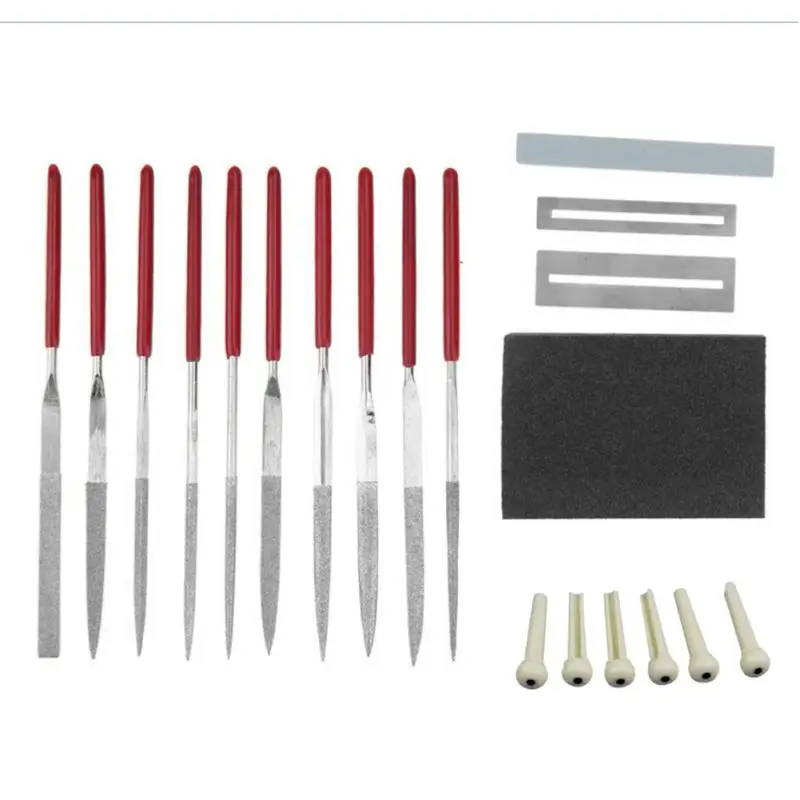 

20pcs Guitar Instrument Repair Tool Kit Grinding Stone String Nails Sponge Frets Nut File Set Musical Instrument Parts