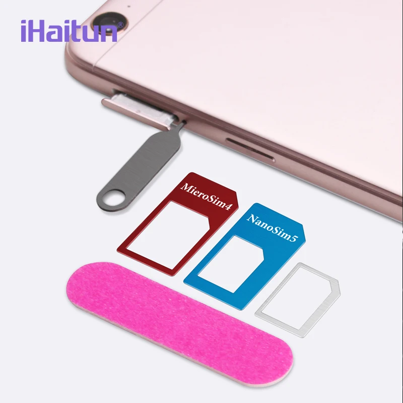 iHaitun 5in1 SIM Card Adapter For iPhone 4 5 Mobile Phone
