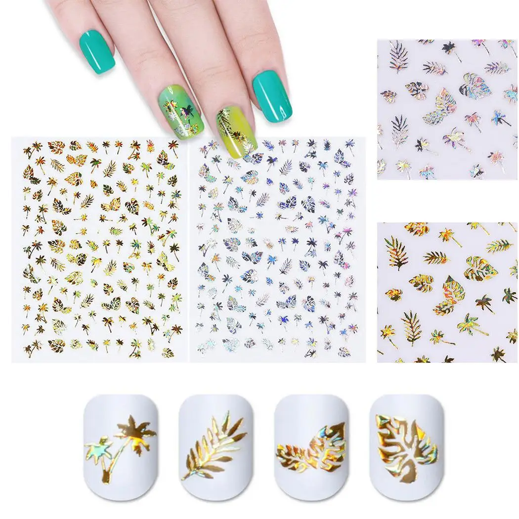 1 Sheet Dry Flowers Leaves ransfer Stickers Nail Design Decoration Leaf ...