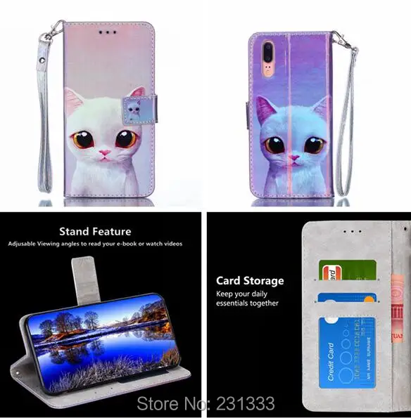 Кожаный чехол бумажник на ремешке Blue Ray Bling с мультяшным рисунком для Xiaomi Redmi 6 PRO S2