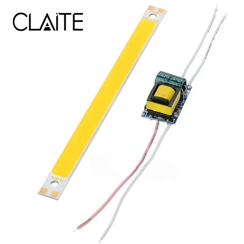 

CLAITE COB LED Chip Board Panel 5W 10W DC12V 2000LM 120X10mm DIY LED Chip with Power Supply Driver