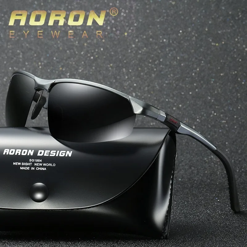 

AORON Polarized Sunglasses HD Lens Metal Frame Sport Sun Glasses Brand Designer For Men Women Driving Fishing Outdoor A8177