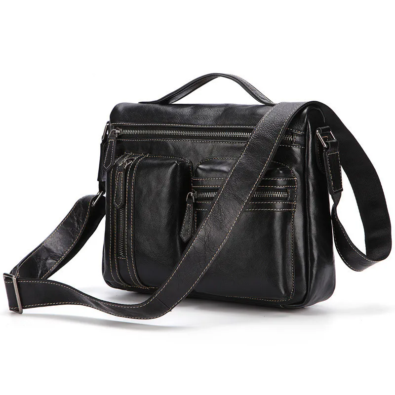 

Mens Leather Briefcase Shoulder Bag Men Genuine Leather Briefcases Men Handbag Sac A Main Laptop Briefcase Business Casual Bag