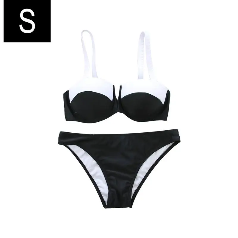 

Sexy Bikini Animal Prints Black White Piecing Two-Piece Sports Suit Sets Women's Push Up Sexy Comfortable Simple Sports Suit Set