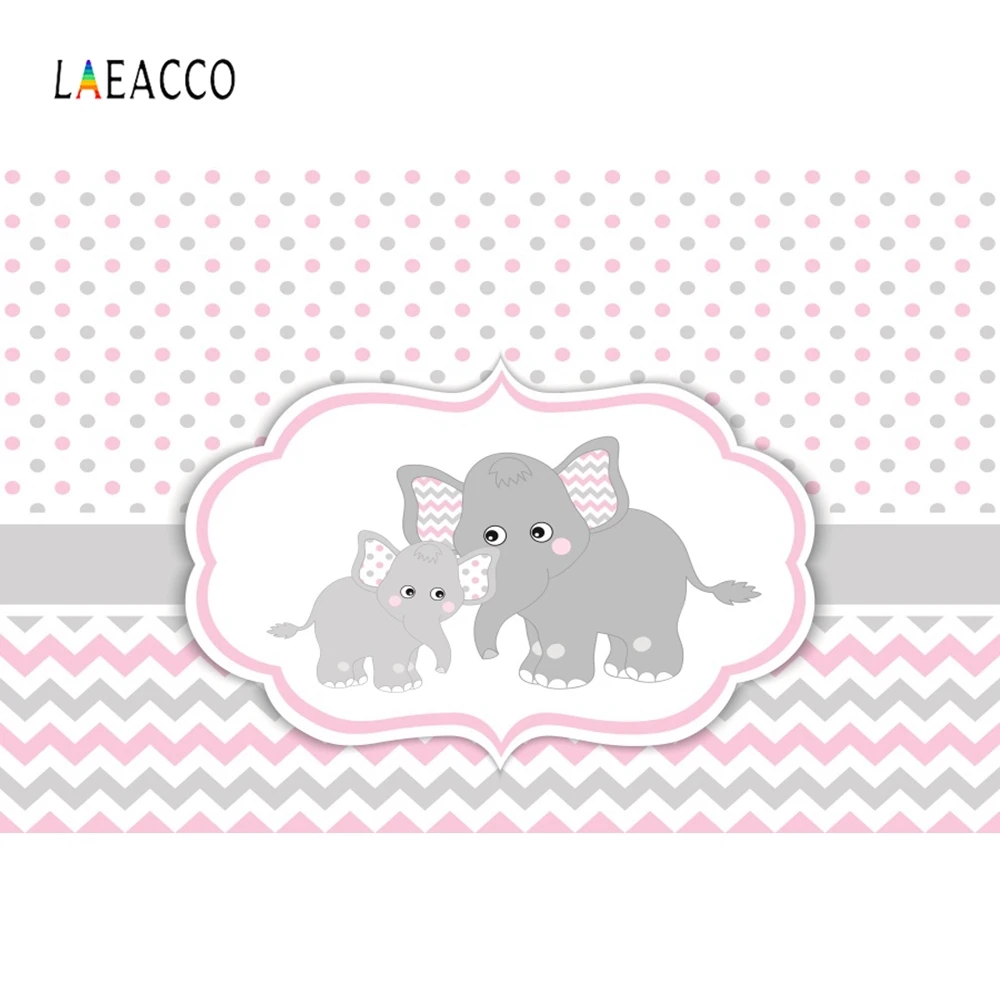 

Laeacco Cartoon Baby Show Party Elephant Photography Backgrounds Customized Photographic Backdrops For Photo Studio