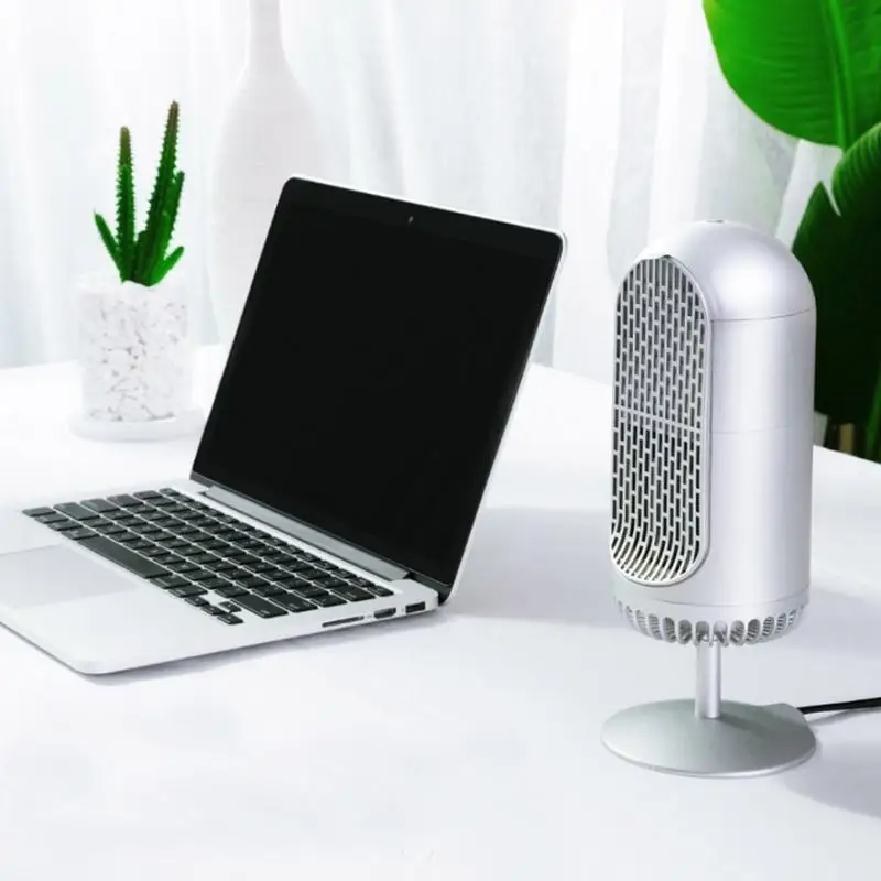 

Mini Humidification Heater Warm Air Blower 3 In 1 US Plug Heating For Desktop Office Home Two Pattern Red Silver White Optional