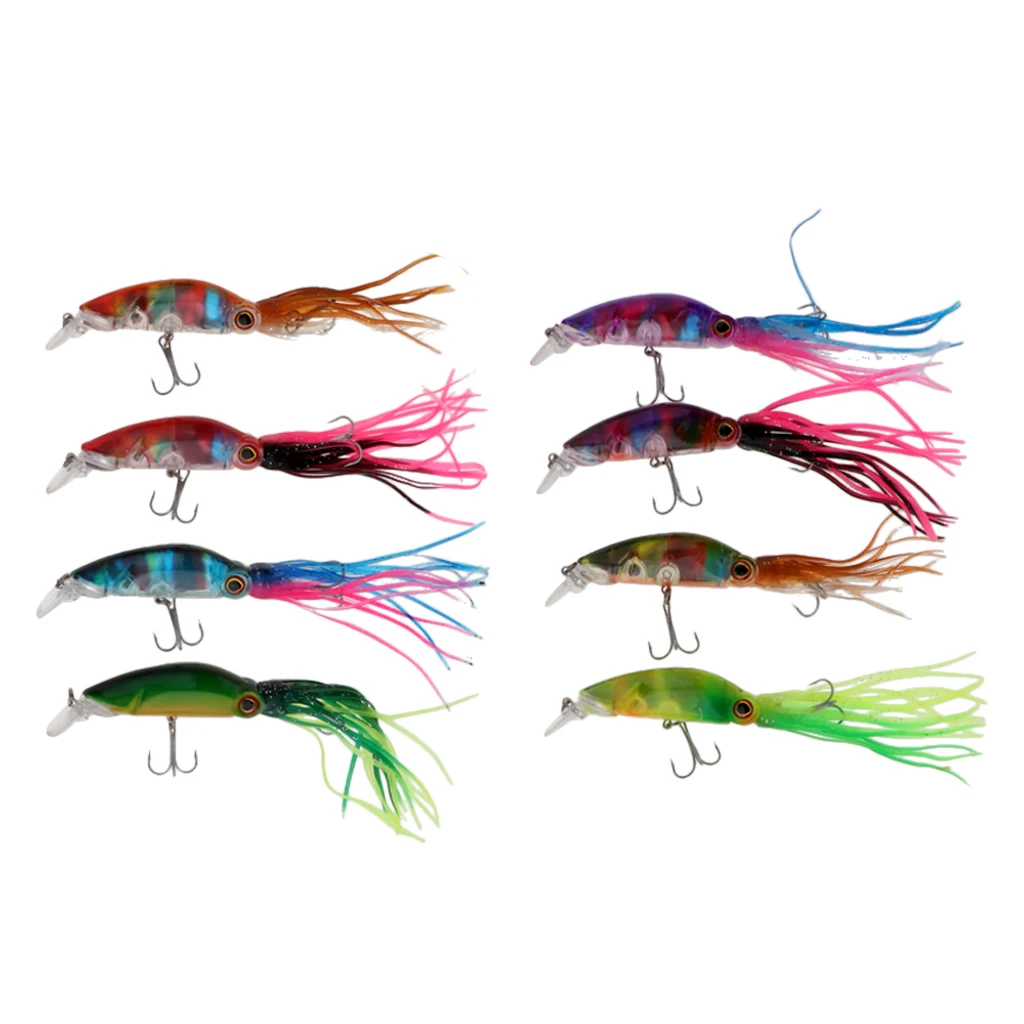 

8pcs 10cm Outdoor Fishing Lures Octopus Squid Tackle Hooks Lure Fishing Baits durable Fish bait Minnow artificial fishing lure