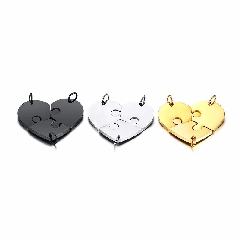 Vnox набор из 3 нержавеющей стали лучшие друзья навсегда ожерелье BFF головоломка кулон дружбы пользовательское имя для женщин и мужчин подарок